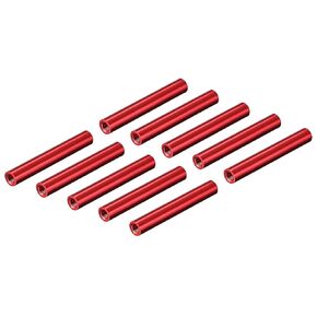 DMiotech 10 Pack M3x75mm Aluminum Spacer Column Aluminum Standoffs Round Spacers Model Spacing Screw Post for RC, Red