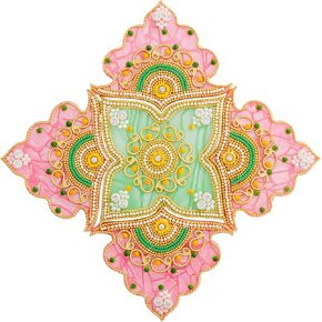 Floor Rangoli Acrylic Handcrafted Indian Traditional Home Décor for Festival Wedding Party Wall Interior Decoration and Gifting (Multicolor Lady Design)