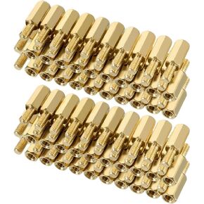 uxcell 100pcs M3 13+6mm Female Male Thread Brass Hex Standoff Spacer Screws PCB Pillar
