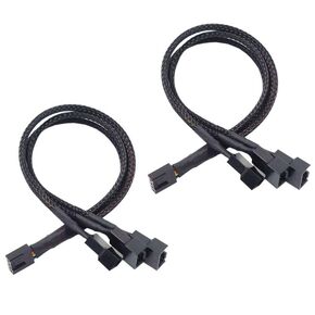 Dual Pack of 4 Pin PWM Fan Splitter Cables for Reliable PC Cooling, 12 Inches (Fan Splitter- 3 Way) Fits 4 Pin or 3 Pin Cooling Fans Interesting Inventions for hobbyists -
