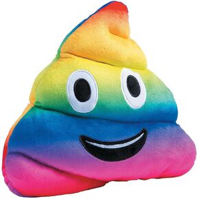 Fun Express Rainbow Emoji Poop Pillow Soft Plush