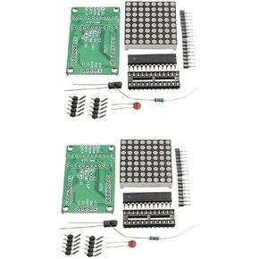 HiLetgo 2pcs MAX7219 8 * 8 Dot Matrix Module DIY Kit MAX7219 8x8 Common Cathode LED Dot Matrix DIY MCU Control Display Module 5V for Arduino