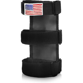 Roll Bar Fire Extinguisher Holder, Adjustable Fire Extinguisher Mount Strap with American Flag, Exterior Accessories Compatible with Jeep Wrangler, JK, JKU, TJ, CJ, Gladiator (Black)