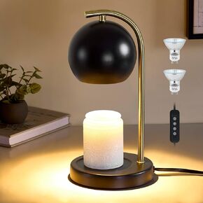 مصباح تدفئة الشموع الزجاجي، سخان شموع كهربائي مع مؤقت وشمع خافت يذوب أكثر دفئًا لبرطمانات الشموع، هدية مثالية، ديكور منزلي لغرفة النوم، سخان شموع معطرة بدون لهب مع مصباحين in Kuwait