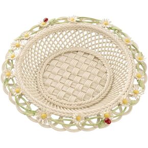 Belleek Daisy Chain Annual Basket 2024 - Porcelain Decorative Basket - Home Decor, Living Room Decoration