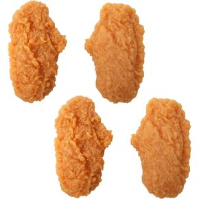 yueton 4PCS Lifelike Artificial Fake Food PVC Chicken Wings Realistic Simulation Cooked Meat Fried Chicken Imitation Food Model Props for Home Party Decoration Market Food Sample Display