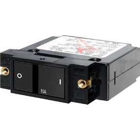 Blue Sea Systems Blue Sea 7402 Single Pole Small Case 2" Flat Rocker Circuit Breaker - 10 Amp Amperage = NONE