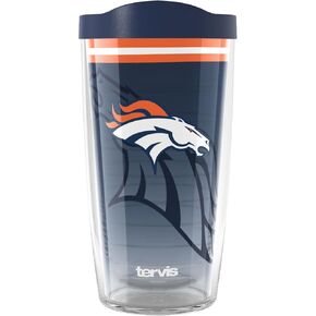 Tervis NFL Denver Broncos - Forever Fan صنع في الولايات المتحدة الأمريكية كوب سفر معزول بجدار مزدوج يحافظ على المشروبات باردة وساخنة، 16oz، كلاسيكي