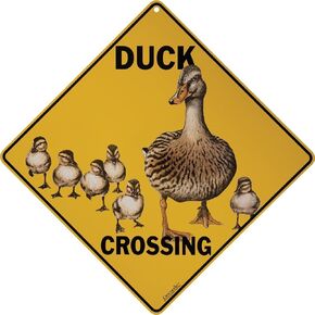 CROSSWALKS Duck Crossing 12" X 12" Aluminum Sign (X22)