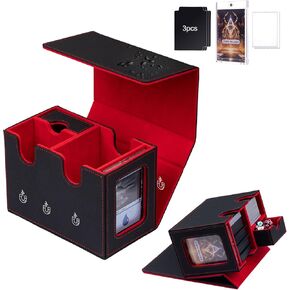 Pink moon MTG Deck Box for Commander Card Storage Box 250+ Sleeveless Trading Card Deck Box Card box with Dice Tray，3 Dividers &2 Toploaders