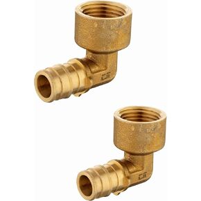 (Pack of 5) EFIELD Pex A Expansion Brass Fitting 1/2"x 1/2" Female Elbow Adapter, ASTM F1960