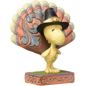 Peanuts by Jim Shore Woodstock as a Turkey Mini Stone Resin Figurine, 3.3"