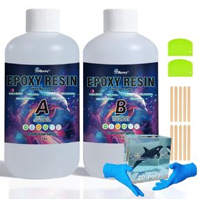 Epoxy Resin Crystal Clear, Food Safe Resin for Bar Table Top, Wood, Art, Jewelry, Super Gloss Resin for Casting, Coating and Art, Mold Casting, Jewellery Making Resin 1:1 Ratio 6.6 Ounce Kit
