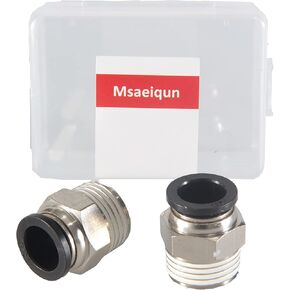 1/2 Air hose fittings, Push to Connect Air fittings Male Straight 1/2 Inch Tube OD x 1/4 Thread Fitting, PC-1/2-N2 (Pack of 5) (1/2-1/4)