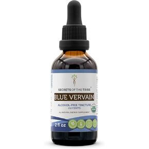 Secrets of the Tribe Blue Vervain USDA Organic | Alcohol-Free Extract, High-Potency Herbal Drops | Made from 100% Certified Organic Blue Vervain (Verbena Hastata) Dried Herb (2 FL OZ)