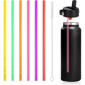 6pcs Replacement Straws for Hydro Flask Wide Mouth Bottle 32oz, BPA-Free Reusable Plastic Straws for Hydroflask 18/40/64oz Straw Lid Tumbler Replacement Accessories(6 Colors)