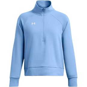 Under Armour Womens Rival Fleece Half Zip, (465) Horizon Blue / / White, Small