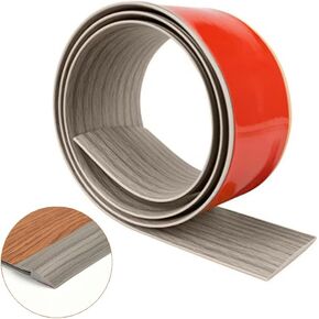 Floor Transition Strip Self Adhesive Carpet & 6.56 FT PVC Threshold Strips, Floor Edging Trim Strips for Threshold Transitions with a Height Less Than 5 mm (Grey Wood Grain)