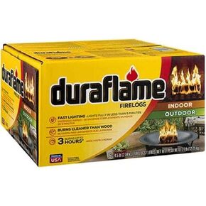 Duraflame 4.5 Pound 3 Hour Long Burn Time Indoor Outdoor Quick Light Fire Log for Camping, Firepits, Bonfires, and Fireplaces (6 Pack)