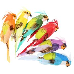 Abaodam 6Pcs Artificial Bird Artificial Birds Halloween Props Halloween Decor Pirate Parrot Bird Tree Ornaments Parrot for Pirate Costume Foam Artificial Bird Decoration Fake Bird in Saudi Arabia