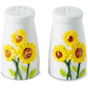 Sunflower Salt And Pepper Shakers Set Ceramic Salt And Pepper Set Cute Salt & Pepper Shaker Sets White Salt And Pepper Shaker Fancy Salt And Pepper Dispenser Salero Y Pimentero