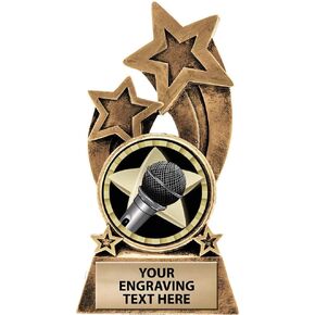 Crown Awards Microphone Trophy, 5.5" Glory Resin Soloist Music Trophies with Free Custom Engraving Prime