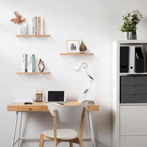 Floating Shelves for Wall - Set of 3 Wood Wall Shelves for Bedroom,Living Room,Bathroom Kitchen Storage,16" White Shelf for Wall Decor in Saudi Arabia