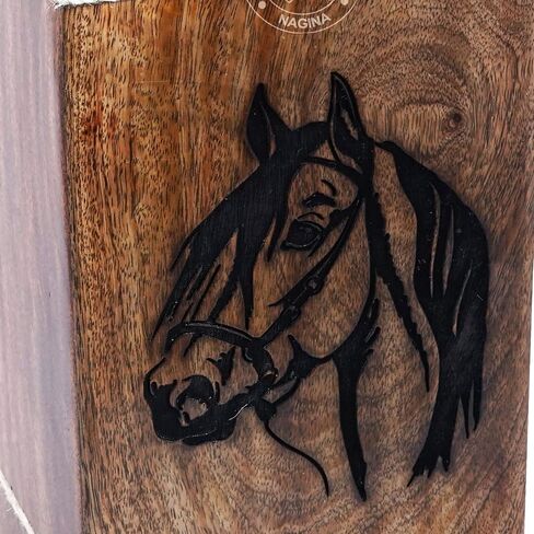 Hardwood Cremation Urns for Human Ashes Adult Large - Wooden Burial Urn for Columbarium - Funeral Urn Box (Horse, 250 Cubic Inches - MW) in Saudi Arabia
