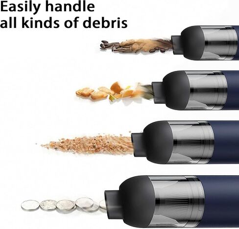 مكنسة كهربائية صغيرة محمولة، مكنسة كهربائية صغيرة محمولة باليد قابلة لإعادة الشحن عبر USB، أداة إزالة الغبار ومنفاخ 2 في 1، لغبار سطح المكتب، وشعر الحيوانات الأليفة، ولوحة المفاتيح، والجزء الداخلي للسيارة (أسود وأزرق) in Saudi Arabia