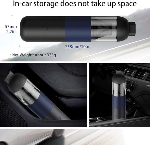 مكنسة كهربائية صغيرة محمولة، مكنسة كهربائية صغيرة محمولة باليد قابلة لإعادة الشحن عبر USB، أداة إزالة الغبار ومنفاخ 2 في 1، لغبار سطح المكتب، وشعر الحيوانات الأليفة، ولوحة المفاتيح، والجزء الداخلي للسيارة (أسود وأزرق) in Saudi Arabia