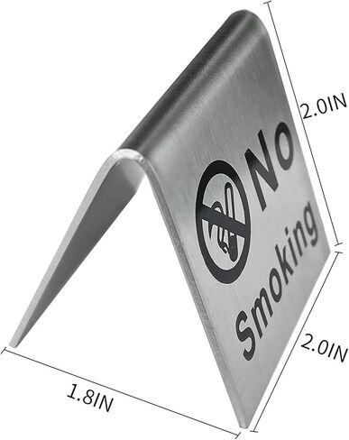 لافتة خيمة طاولة ممنوع التدخين من الفولاذ المقاوم للصدأ لمكاتب المطاعم والفنادق، 6 عبوات مقاس 2 × 2 بوصة in Kuwait