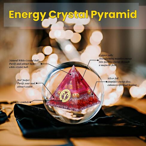 Horoscope Orgone Pyramid, Empower Your Aries Spirit, Red Jasper Orgone Pyramid - Chakra Reiki Healing for Inner Strength, Confidence and Resilience and Lucky Energy Home Decor, Birthday Gift in Saudi Arabia