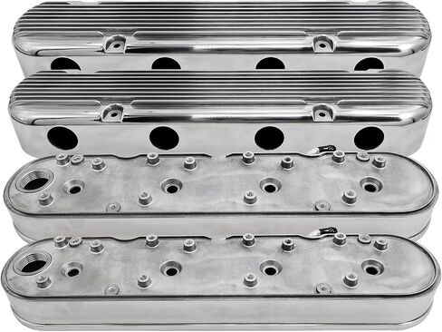 Black Finned Aluminum Valve Covers w/Coil Mounts & Cover Compatible with LS1 LS2 LS3 LS6 LS7 Chevy Small Block V8 293 325 364 376 427 in Saudi Arabia