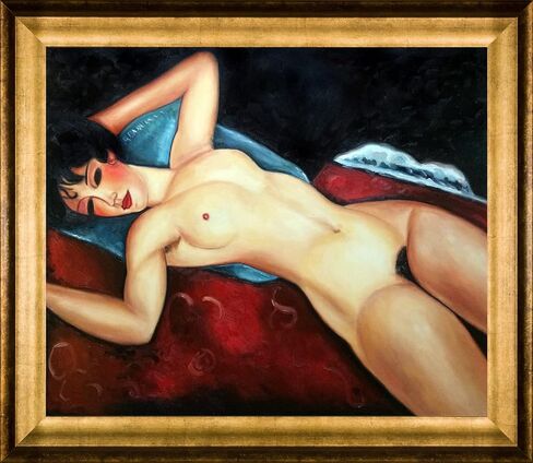 La Pastiche مستلق عاري بإطار ذهبي أثيني، 25 × 29 بوصة، بيج/كاكي in Kuwait