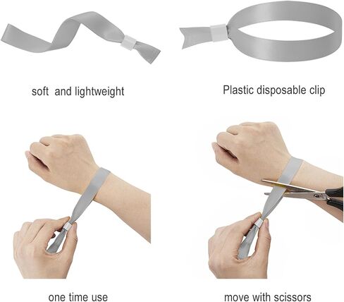 100 Pack Cloth Event Wristband,Color Wristbands Without Logo Resistant, Suitable for Lightweight Concert Wrist Strap for Activities, Parties (Color : White) in Saudi Arabia