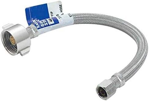 موصل مرحاض مجدول من الفولاذ المرن مقاس 12 بوصة من إيستمان، 7/8 بوصة بالكوك × ضغط 7/16 بوصة، خط إمداد المرحاض من الفولاذ المقاوم للصدأ، 48739 in Kuwait