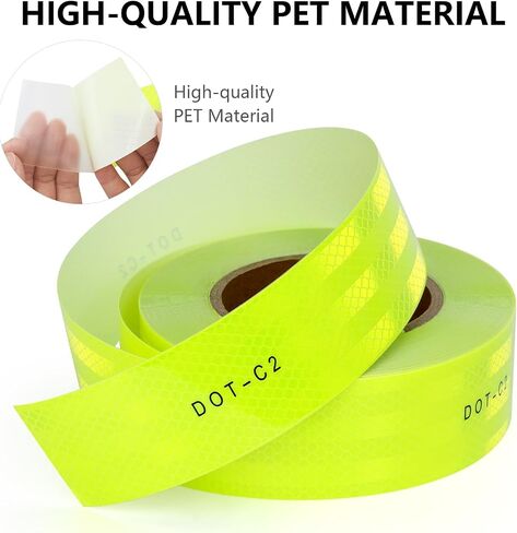 DOT-C2 Saftety Reflective Tape - Outdoor Safety Reflective Warning Tapes Green Safety Caution Reflector Conspuicy(1Roll* 2inx100ft, DOT-C2-GR) in Saudi Arabia