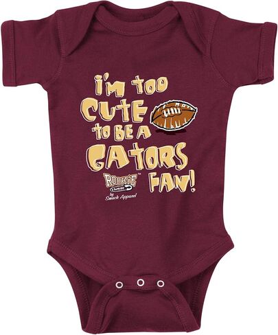 Smack Apparel Florida State Football Fans. Too Cute (Anti-UF) Garnet Onesie (NB-18M) or Toddler Tee (2T-5/6T) in Saudi Arabia
