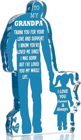 Grandpa Gifts from Granddaughter Christmas Gift for Grandfather Birthday Gifts Idea from Granddaughter Best Grandpa Ever Gifts to My Grandpa Father's Day Gifts for Granddad Papa Acrylic Plaque Sign in Saudi Arabia