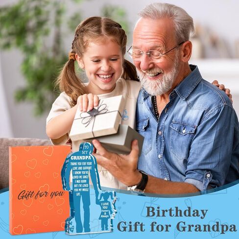 Grandpa Gifts from Granddaughter Christmas Gift for Grandfather Birthday Gifts Idea from Granddaughter Best Grandpa Ever Gifts to My Grandpa Father's Day Gifts for Granddad Papa Acrylic Plaque Sign in Saudi Arabia