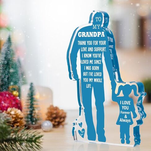 Grandpa Gifts from Granddaughter Christmas Gift for Grandfather Birthday Gifts Idea from Granddaughter Best Grandpa Ever Gifts to My Grandpa Father's Day Gifts for Granddad Papa Acrylic Plaque Sign in Saudi Arabia