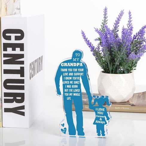 Grandpa Gifts from Granddaughter Christmas Gift for Grandfather Birthday Gifts Idea from Granddaughter Best Grandpa Ever Gifts to My Grandpa Father's Day Gifts for Granddad Papa Acrylic Plaque Sign in Saudi Arabia