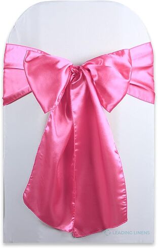 Sparkles Make It Special 200 pcs Satin Chair Cover Bow Sash - Hot Pink - Wedding Party Banquet Reception - 28 Colors Available in Saudi Arabia