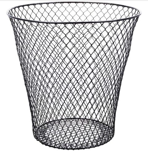 Wire Mesh Round Waste Basket | Trash Can Mesh Round Open Top Wastebasket | Recycling Bins Garbage Waste Baskets | Wire Mesh Desk Trash Can | 3-Pack Office Trash Cans (White) in Saudi Arabia