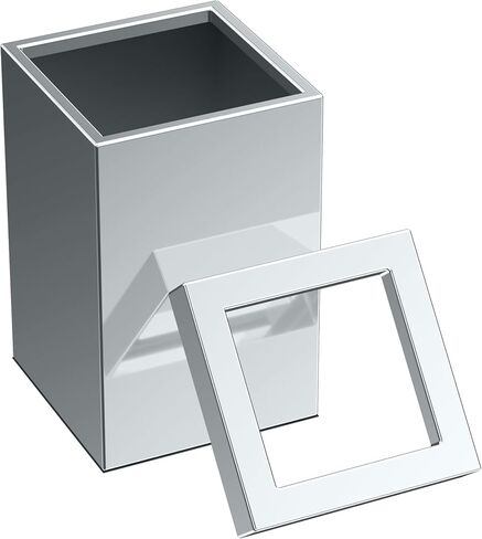 Gatco 1915, Modern Square Stainless Steel Waste Basket, Matte Black, 3.2 gallons , 11.88"H in Saudi Arabia