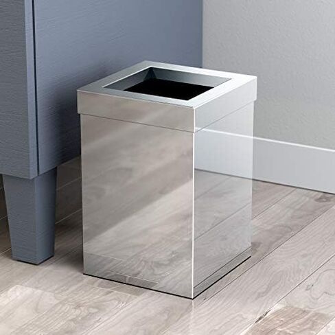 Gatco 1915, Modern Square Stainless Steel Waste Basket, Matte Black, 3.2 gallons , 11.88"H in Saudi Arabia