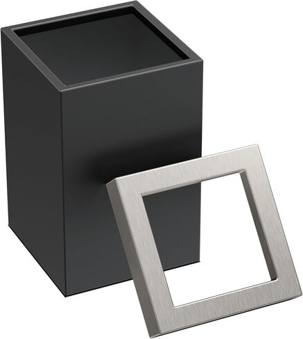 Gatco 1915, Modern Square Stainless Steel Waste Basket, Matte Black, 3.2 gallons , 11.88"H in Saudi Arabia