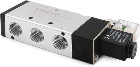 Baomain 4V410-15 Pneumatic Solenoid Air Valve AC110V 5 Way 2 Position PT1/2" Internally Piloted Acting Type Single Electrical Control in Saudi Arabia