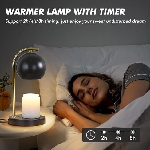 مصباح تدفئة الشموع الزجاجي، سخان شموع كهربائي مع مؤقت وشمع خافت يذوب أكثر دفئًا لبرطمانات الشموع، هدية مثالية، ديكور منزلي لغرفة النوم، سخان شموع معطرة بدون لهب مع مصباحين in Kuwait