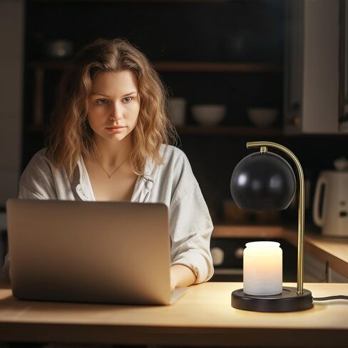 مصباح تدفئة الشموع الزجاجي، سخان شموع كهربائي مع مؤقت وشمع خافت يذوب أكثر دفئًا لبرطمانات الشموع، هدية مثالية، ديكور منزلي لغرفة النوم، سخان شموع معطرة بدون لهب مع مصباحين in Kuwait